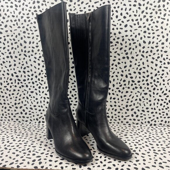MADEWELL Women's True Black The Selina Tall Boot Extended Calf SZ 9-M NH210 - Picture 1 of 13